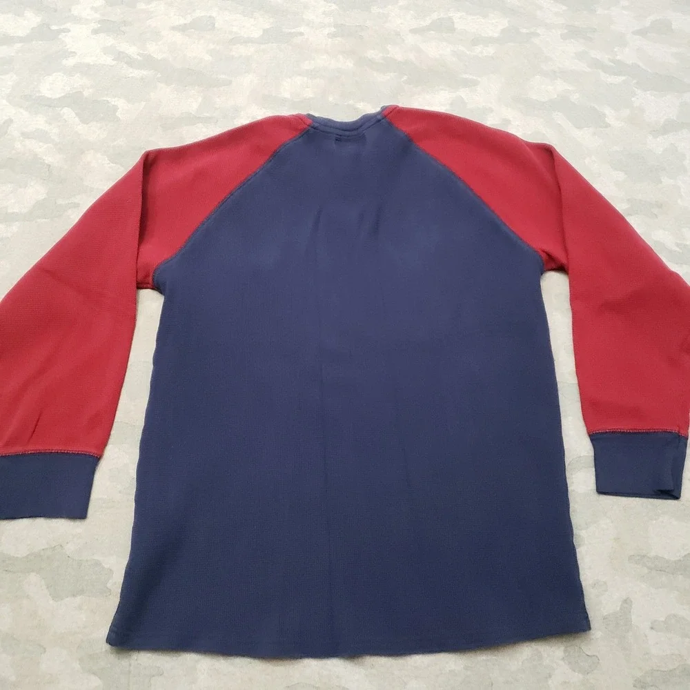 Polo Ralph Lauren Shirt Mens Large Blue Raglan Pullover Long Sleeve Thermal